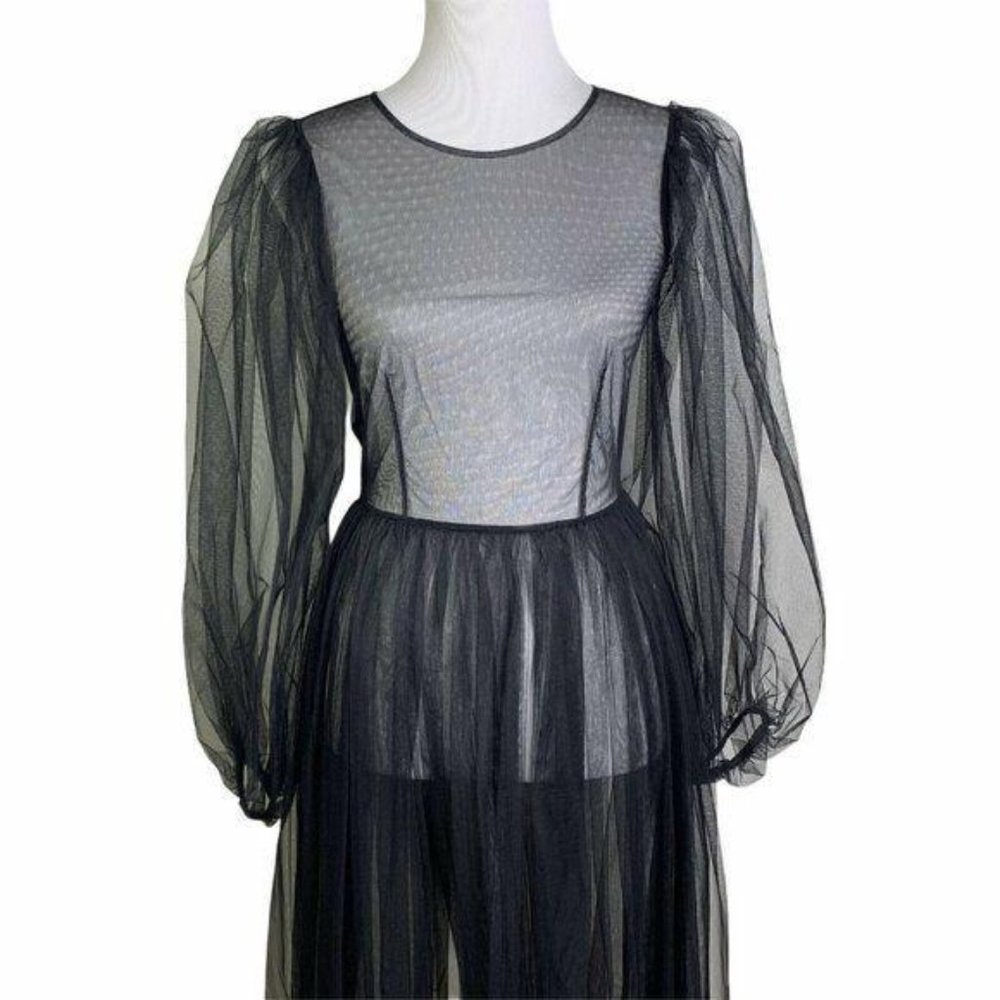 Molly Goddard Areesha Bubble Sleeve Midi Dress - Picture 3 of 13